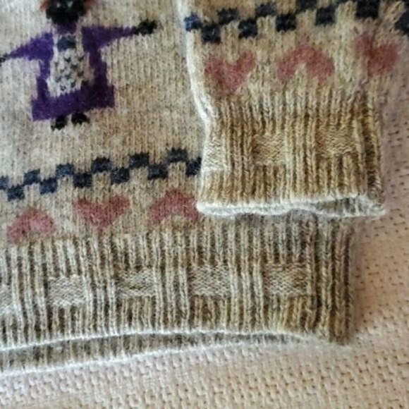 Woolrich Wool Knitted Graphics  Lambs, Bunnies & People LS Sz XL Sweater - Picture 7 of 8